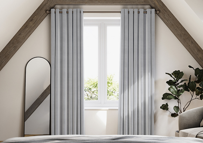 Luxe Velvet (Blackout) Eyelet, Silver Grey - Ready Made Curtains - Image 3